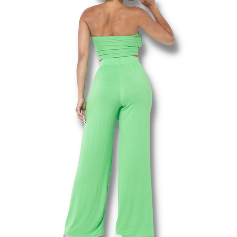 Tube Top & Wide Leg Pants Matching Set - Picture 2 of 3